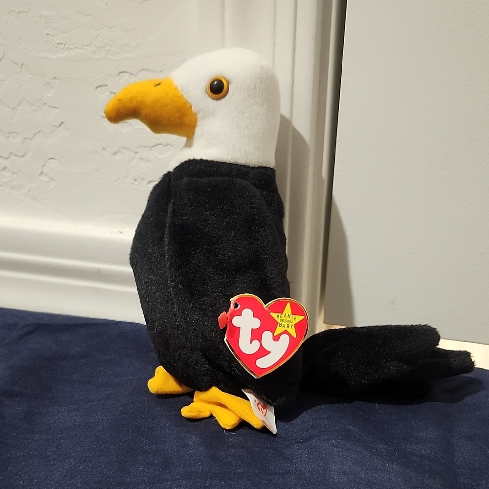 Ty Plush Eagle with Black and White Feathers